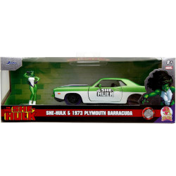 Hollywood Rides - She-Hulk & 1973 Plymouth Barracuda 1:32 Die Cast