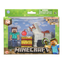 Minecraft Series 2 - Overworld Articulated Steve and Horse Set