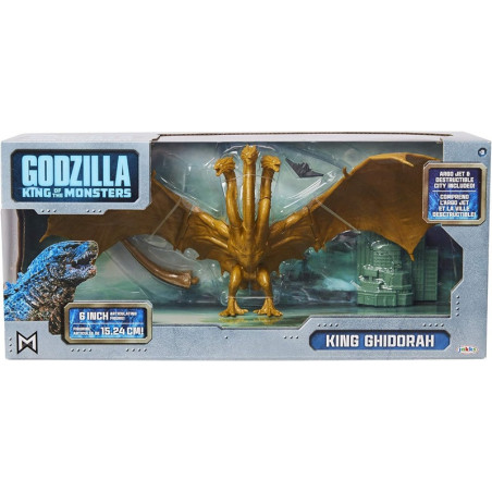 Godzilla King of The Monsters: King Ghidorah Articulated Action Figure with Argo Jet & Destructible City
