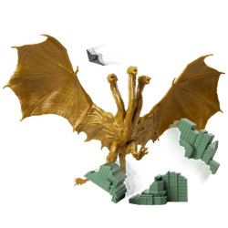 Godzilla King of The Monsters: King Ghidorah Articulated Action Figure with Argo Jet & Destructible City