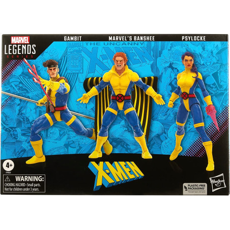 Marvel Hasbro Legends Series X-Men 6-inch Collectible Banshee, Gambit, & Psylocke Set