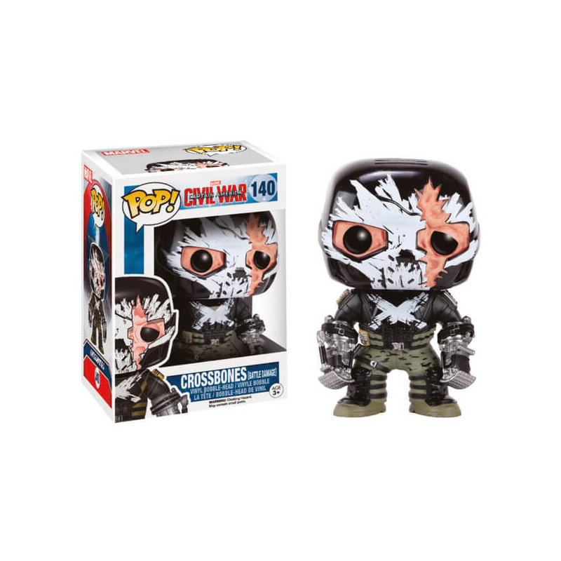 Funko Pop! Marvel  140: Captain America Civil War - Crossbones with Battle DamageLimited Edition