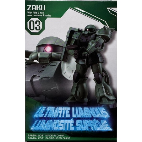 Gundam Ultimate Luminous - Figure 03 Zaku (Rifle and Axe) Green Version