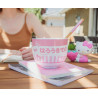 Hello Kitty Tokyo Pink Stripes Ramen Bowl with Chopsticks and Spoon