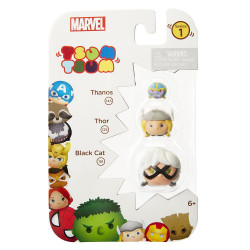 Marvel Tsum Tsum 3 Pack Series 1 Figures - Black Cat, Thor and Thanos