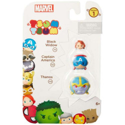 Marvel Tsum Tsum 3 Pack Series 1 Figures - Black Widow, Captain America and Thanos