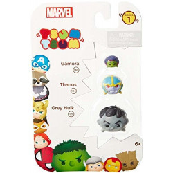 Marvel Tsum Tsum 3 Pack Series 1 Figures - Gamora, Thanos & Grey Hulk