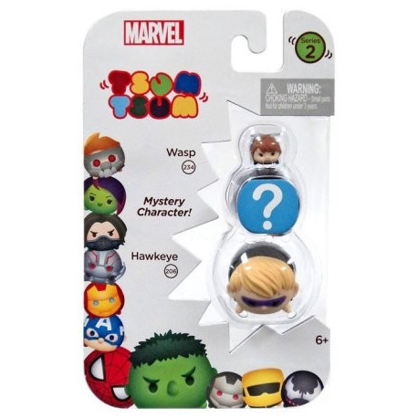 Marvel Tsum Tsum 3 Pack Series 2 Figures - Wasp, Mystery Character and Hawkeye