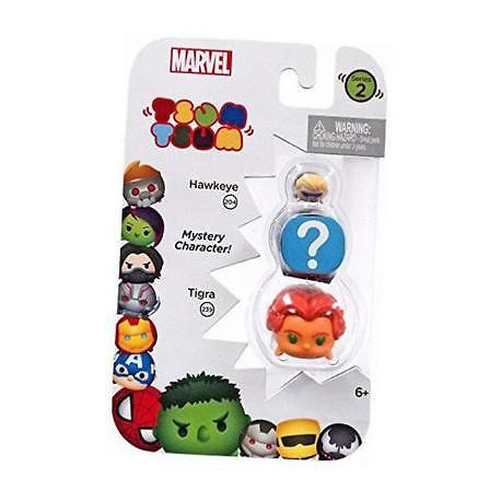 Marvel Tsum Tsum 3 Pack Series 2 Figures - Hawkeye, Mystery Character and Tigra
