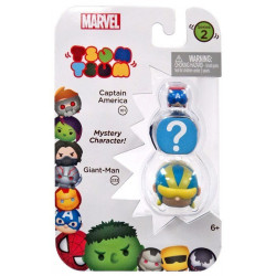 Marvel Tsum Tsum 3 Pack Series 2 Figures - Captain America, Mystery Character and Giant Man