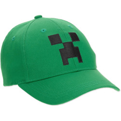 Minecraft Creeper Face Hat, Green Youth Size