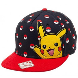 Pokemon Pikachu and Pokeballs Snap Back Cap